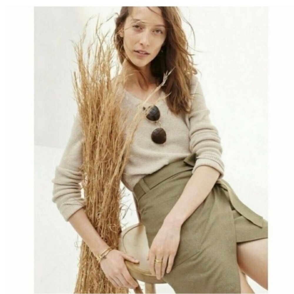 Madewell Riverside Texture Pullover Oatmeal Sweater Size Small